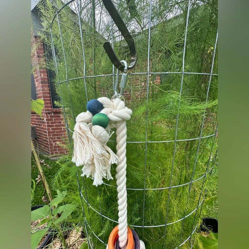 Handmade parrot rope ball toy (large)
